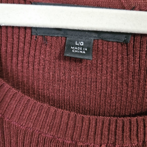 Burgundy Knit Sweater Dress - Picture 3 of 5